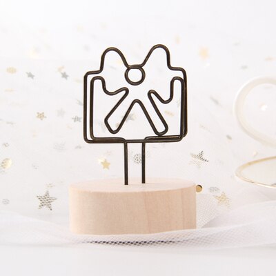 1 PCS Retro Wooden Message Holder Note Holder Iron Photo Holder Desktop Note Holder Simple And Fresh Ornaments Christmas: Light Green