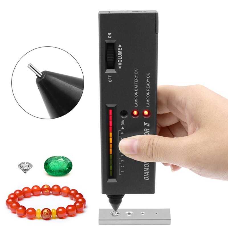 High Accuracy Jeweler Diamond Tester Diamond Gems Tester Pen Gemstone Selector Tool LED Indicator