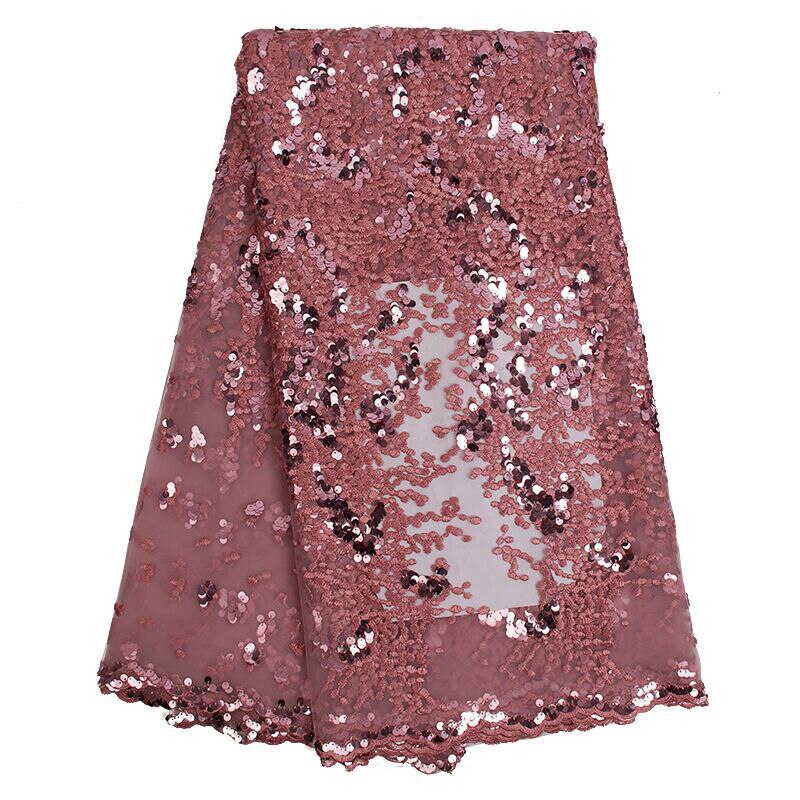 Moderigtigt og populært afrikansk mesh blonde stof pailletter nigerianske blonder tyl fransk blonde stof brudekjole fest 2539b: Lilla