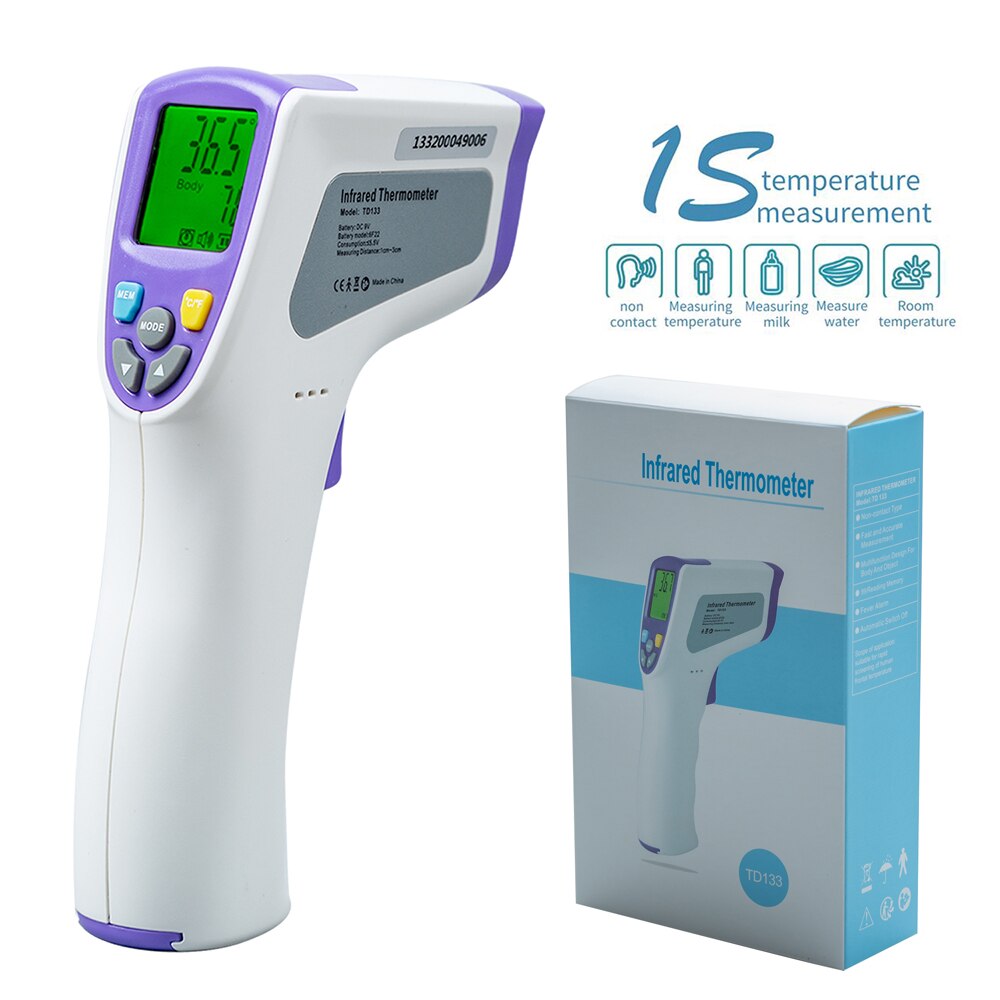 Voorhoofd Infrarood Thermometer Infrarojo Digitale Thermometer W/Lcd Backlight Contactloze Temperatuurmeting Meter Temperat: MD1579