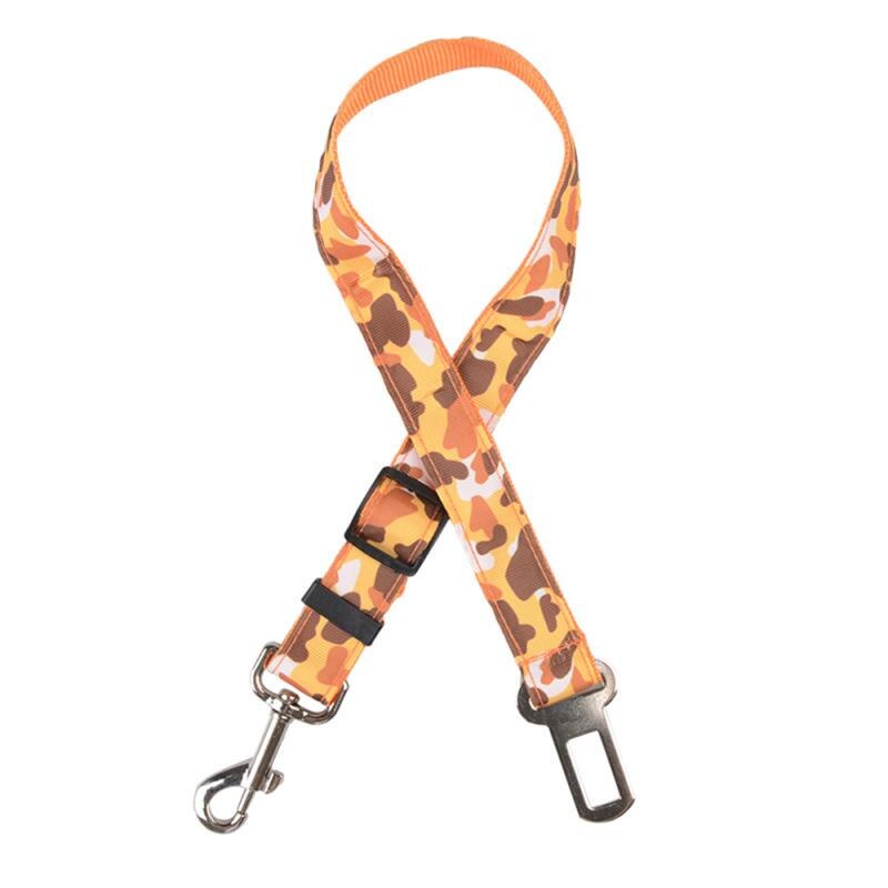 Verstelbare Camo Honden Veiligheid Leiband Autogordel Voor Puppy Pet Taille Riem Teddy Veiligheid Riemen Leash Gebruikt Voor Reizen dierbenodigdheden: orange