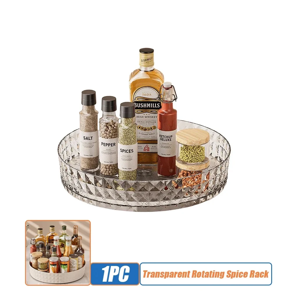 1 Stuk Keuken Opslag Kruidenrek 360 Graden Roterende Kast Organizer Lade Antislip Spice Ronde Rek Plaat Cosmetische Organizer: Licht Groen