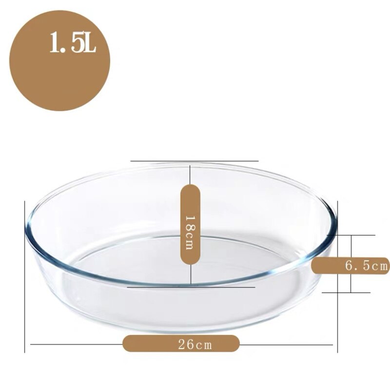 Heat Resistant Glass Dessert Plate Household Microwave Oven Baking Tray Oval Transparent Salad Fish Plate Tableware: 1.5L