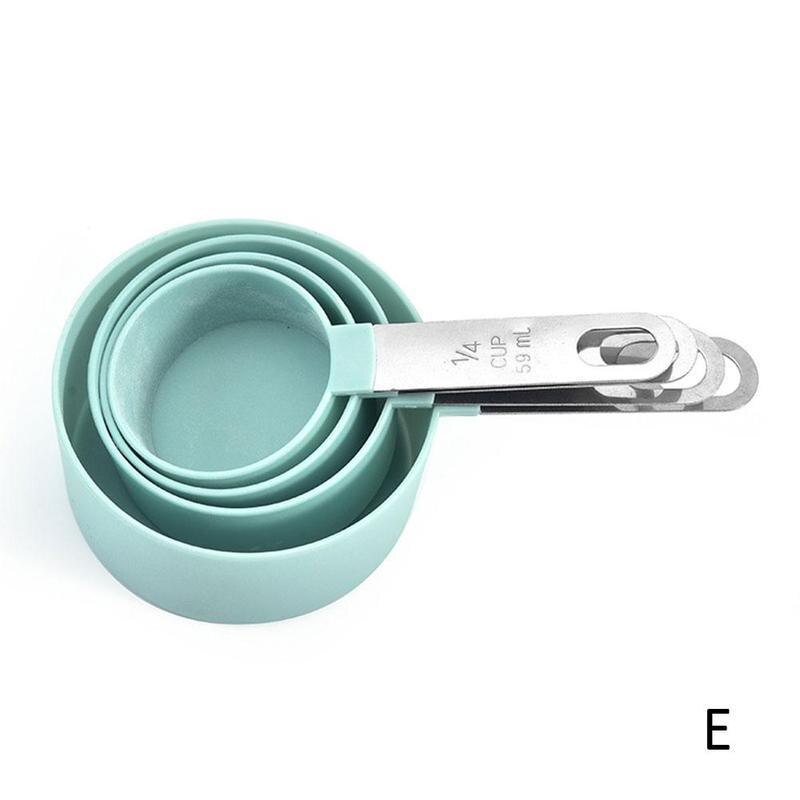 4-piece Plastic Measuring Spoon Stainless Steel Measuring Cup Spoon Baking Set Spoon Measuring With Scale Measuring Tools L2S5: E