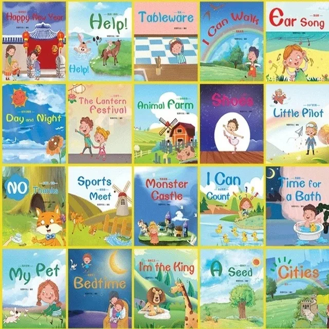 60 Bücher/Set Bilderbuch für frühes Lernen im Englisch für Kinder, abgestufte Lektüre, Bilderbuch, Aufklärung, kognitives Märchen, Gute-Nacht-Geschichte: 1