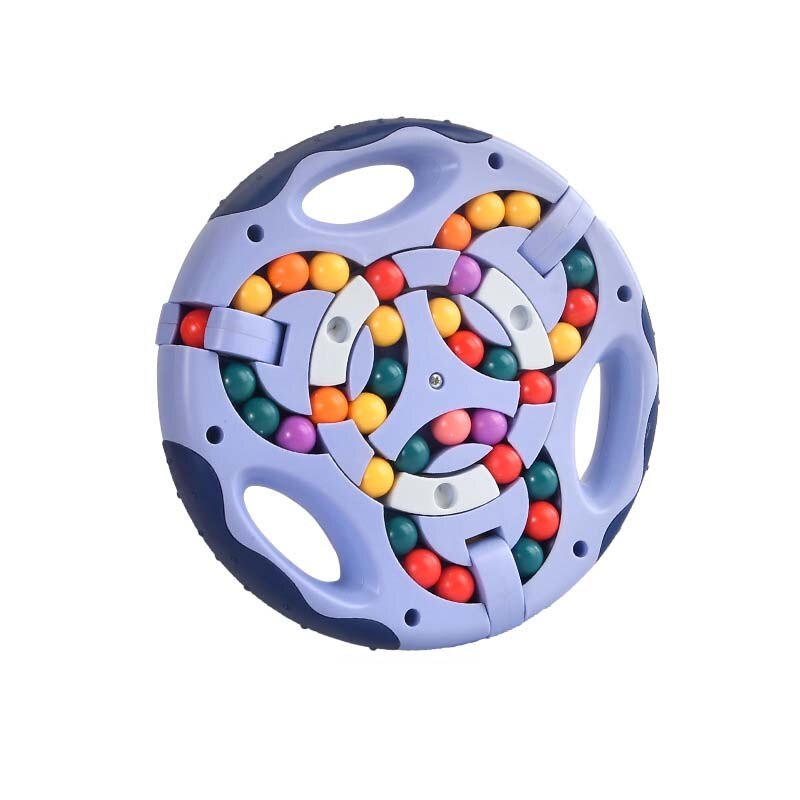 3In1 Kids Roterende Magische Bonen Vingertop Cube Speelgoed Kinderen Spin Kraal Puzzels Game Learning Educatief Volwassenen Stress Relief Speelgoed: Paars