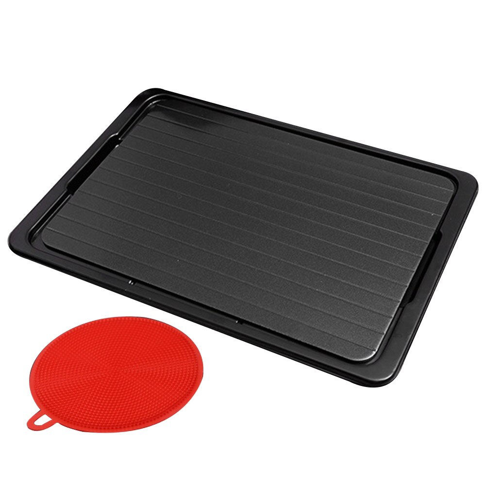 Ontdooien Lade Thuis Restaurant Gadgets Verse Aluminium Non Stick Bevroren Voedsel Plaat Board Anti Slip Met Reinigingsborstel Snelle Dooi