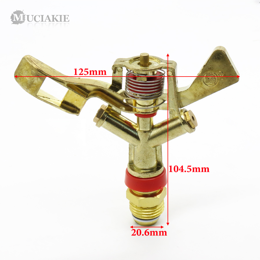 MUCIAKIE 2PCS 1/2'' Male Thread Zinc Alloy Rotating Sprinkler 360 Degree Rotate Rocker Arm Water Spray Nozzle Garden Irrigation