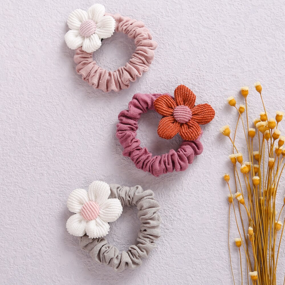 Baby Hair Rubber Bands Flower Girls Ponytail Holder Elastic For Children Scrunchie Infant Hair Accessories Korean Style