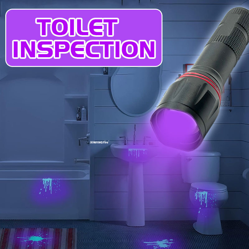 Usb-oppladbar uv-lommelykt med 395nm- zoombare svarte lys til neglegel, skorpionjakt og insektdeteksjon (kraftfull aluminiumslegering)