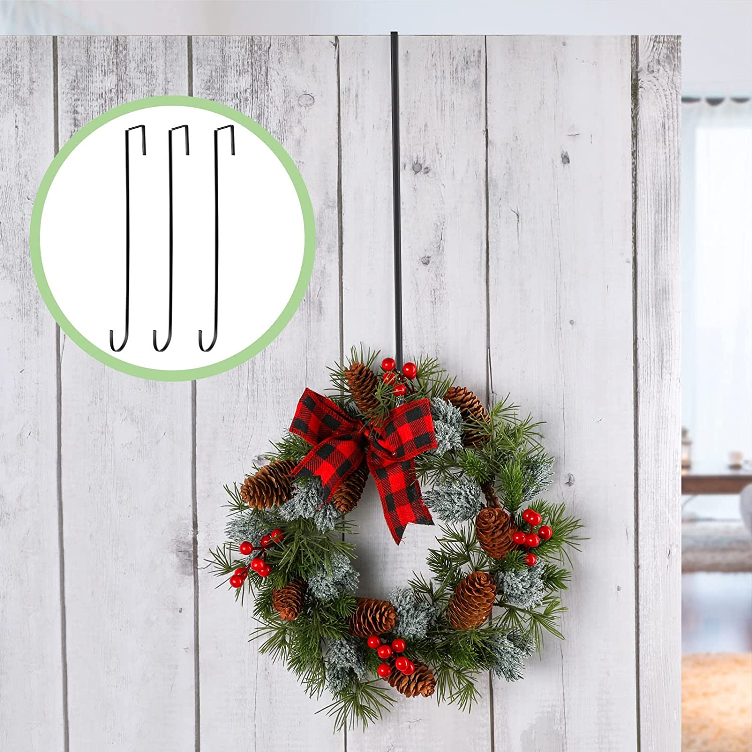 Bloemen Krans Hanger Over De Deur Grote Krans Metalen Haak Voor Kerst Pasen Krans Voordeur Hanger Xmas Party Supplies