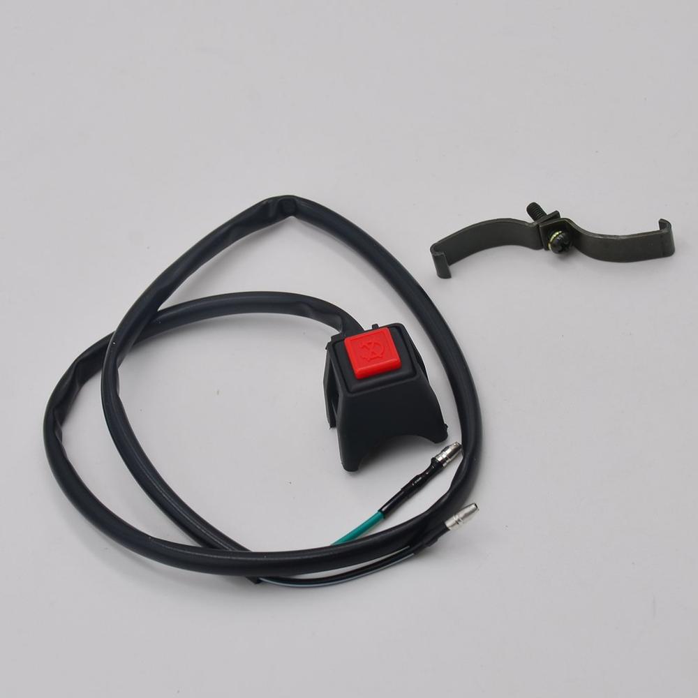 Universal Motorcycle Dirt Pit Quad Bike On Off Kill Stop Button Switch Electric Start Flameout Horn Switch With Wire