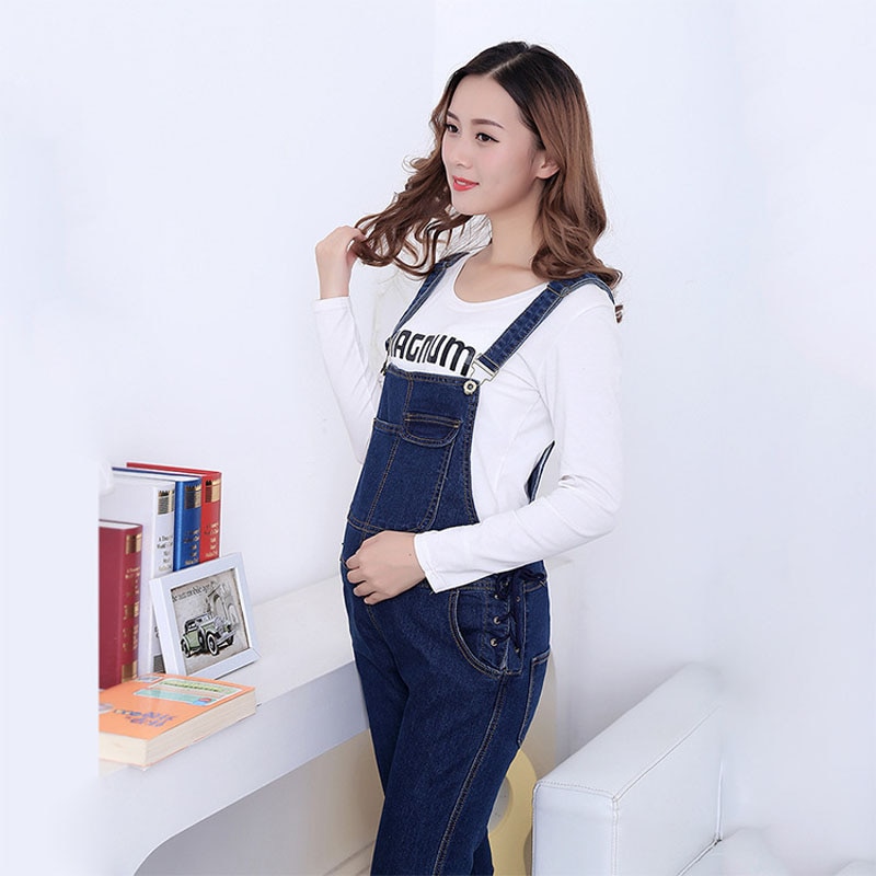 Barselsstropper overalls bæltebukser til gravide denim jeans jumpsuits graviditetsbukser seler jeans graviditetsbukser