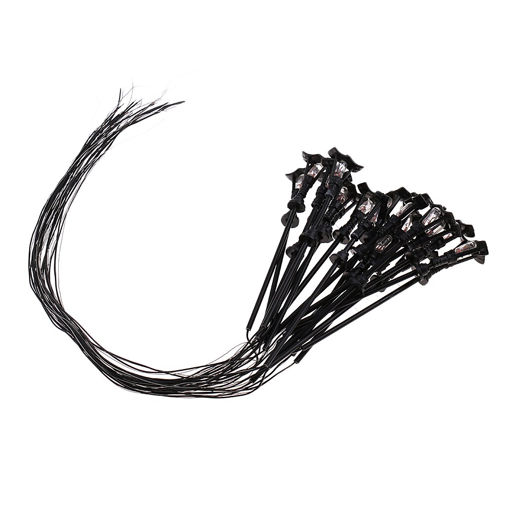 20PCS Model Trains Metal Light Poles LED Lighted Street Lamps Single Head