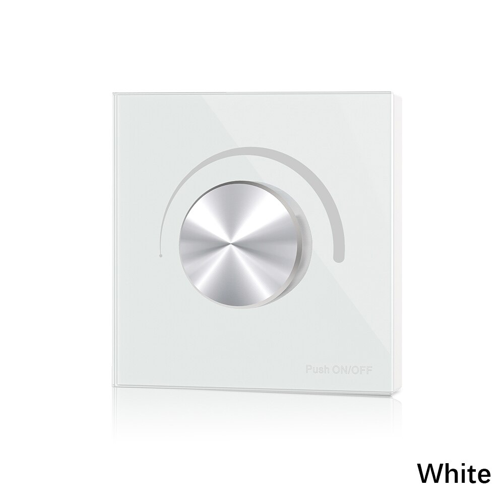 Regulador de intensidad de CA Triac LED, 220V, 230V, 110V, controlador de interruptor de empuje regulable para lámparas de Bombilla LED (Blanco/negro): White