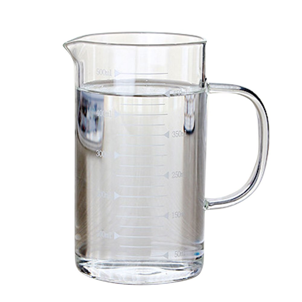 Glazen Beker Melk Creatieve 350Ml/500Ml Glazen Maatbeker Vloeistof Duurzaam 350Ml/500Ml Meting jug Drankjes Duurzaam 350Ml/500Ml: 500ml