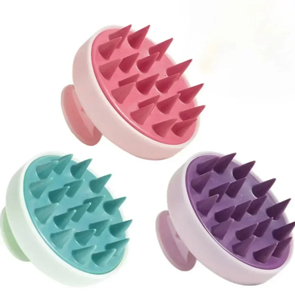 1 cepillo de champú de silicona para cabeza, peine para masaje del cuero cabelludo, peines para lavado de cabello, cepillos para masaje corporal para baño y ducha, herramientas de peluquería
