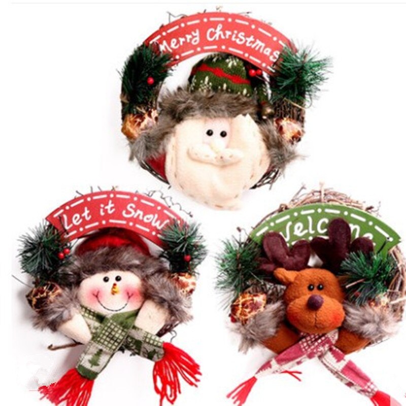Garlands hanging decorations on the door decoration Christmas scene layout