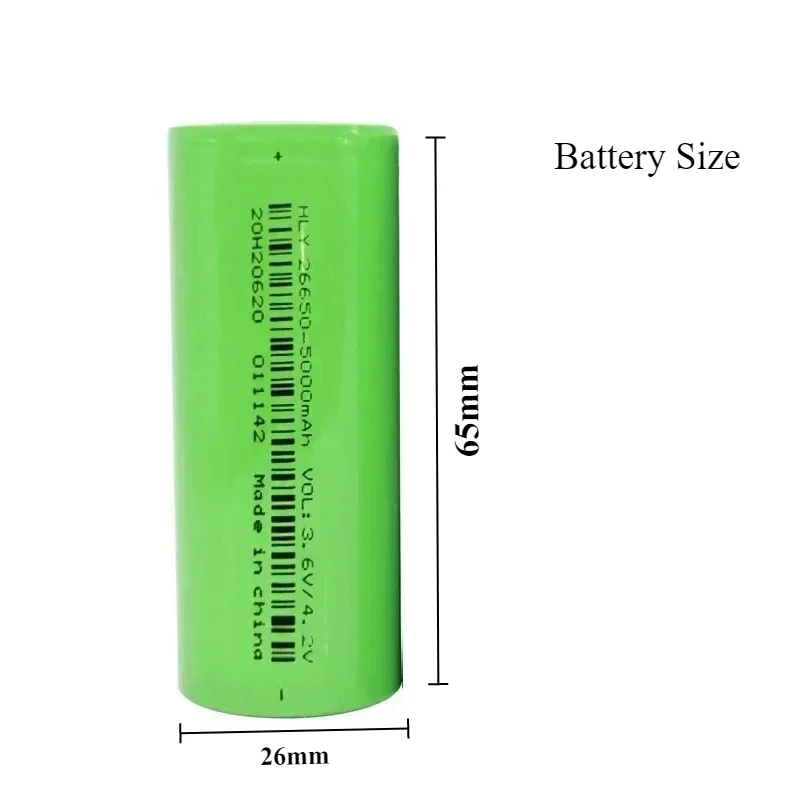 Batería recargable de 3,7 V, 5000mAh, 26650 para linterna, Banco de energía, vehículo eléctrico, baterías originales de iones de litio de