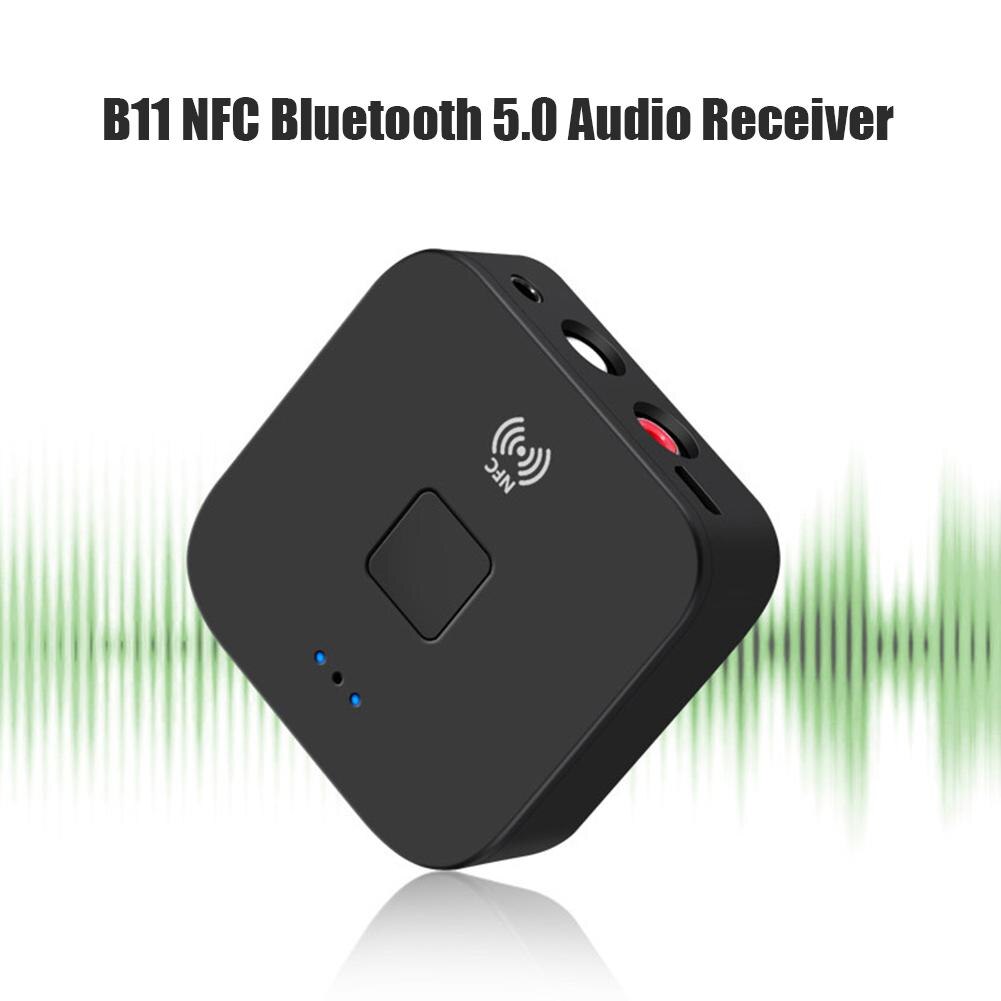 B11 NFC Bluetooth 5.0 Audio Handsfree Adapter Wireless Receiver Dongle Car Kit Built-in Chips Direct Connection NFC Phone