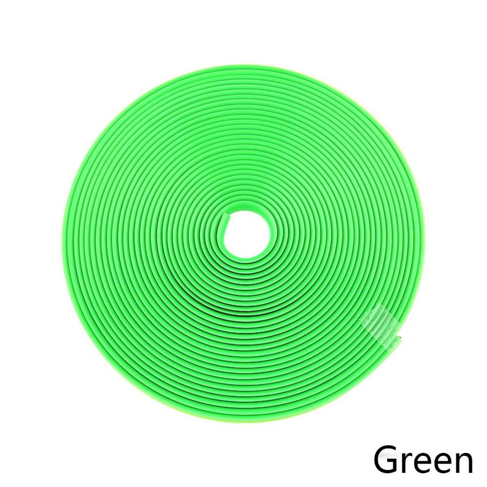 Protector de llantas para coches, moldura de goma para vehículos, tira de decoración de 8m el rollo: 8m Green