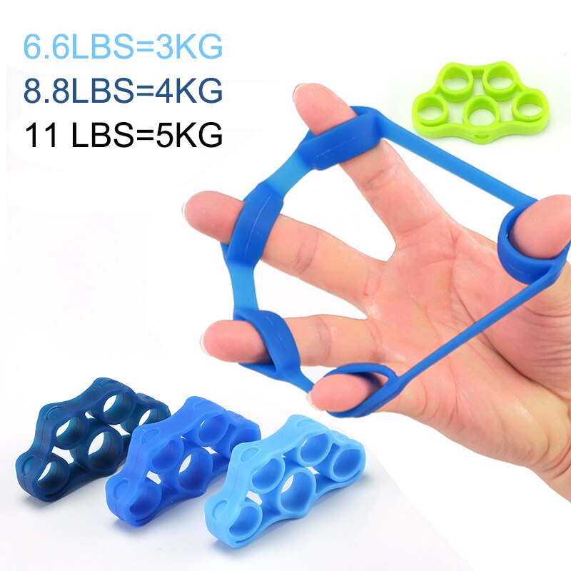 Silicone Doigt Pince Gym Main Poignée Résistance Bande Poignet Civière Élastique Cinq Doigt Expander Force Formateur Exercice