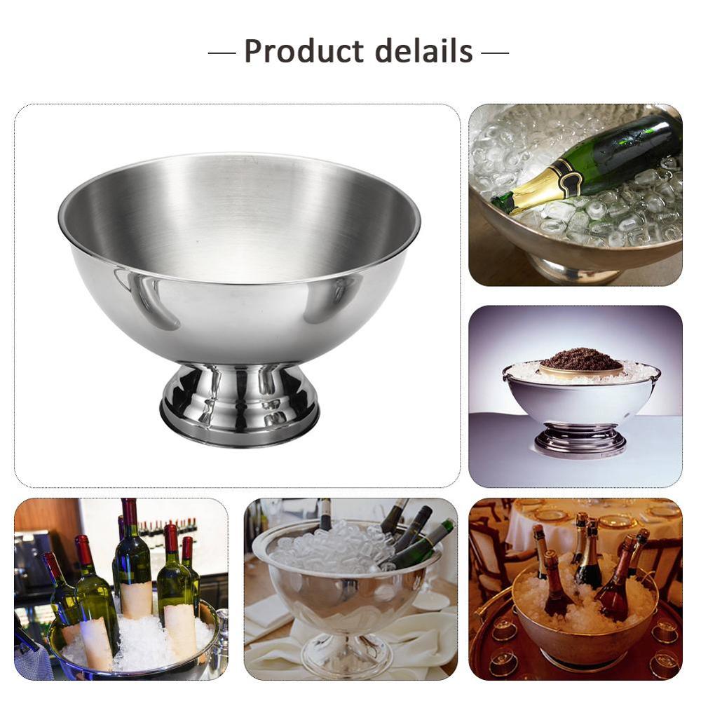 Bol à glace en acier inoxydable | Baril de bière, Champagne vin seau à glace frit bol à glace, salade tasse à Dessert, vin whisky bière refroidisseur