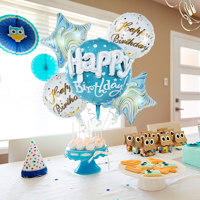5 stk/sett bursdagsfest ballonger runde hjerte folie heliumballonger bryllup valentinsdag elsker deg dekorasjonsutstyr