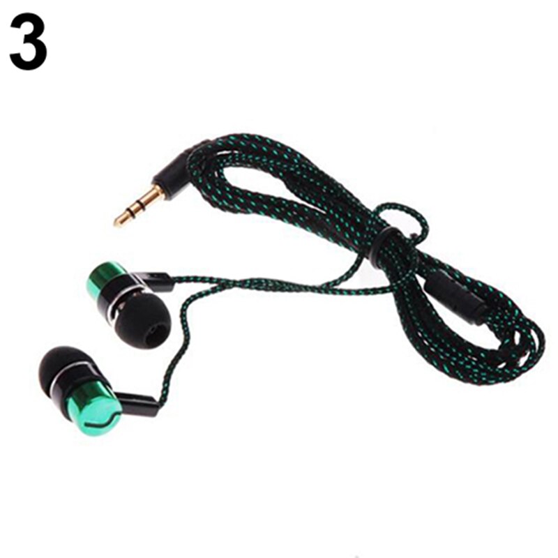 3.5mm in-ear oordopjes met draad, stereo gevlochten kabel, oordopjes, hoofdtelefoon voor iphone, samsung, kantoortelefoon, muziekbenodigdheden: Groente