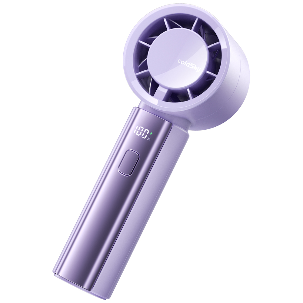 coldSky Handventilator Snelheid 1-100 Verstelbare 4000mAh Oplaadbare miniventilator met digitaal display Kleine draagbare ventilator voor buiten: Paars