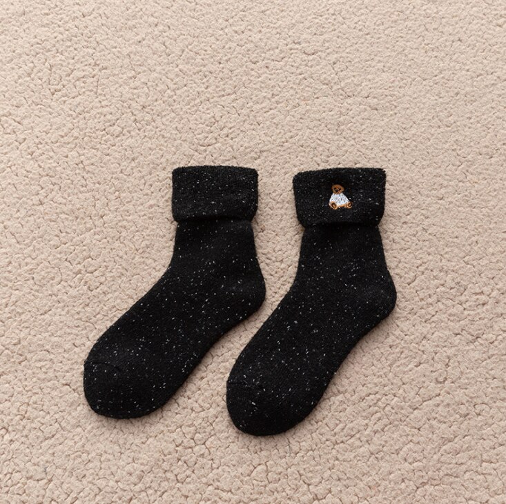 Thicken Winter Warm Wool Socks Women Japanese Style Solid Color Towel Christmas Socks for Ladies 102402: 8
