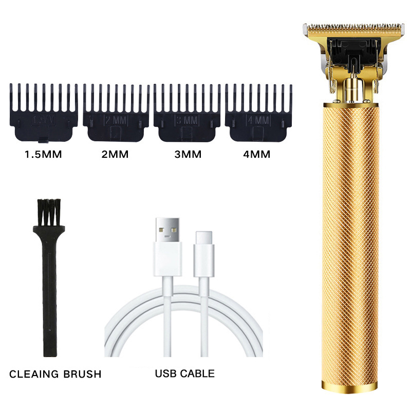 Professionele Carving Tondeuse Oplaadbare Haar Snijmachine Kapper Tondeuse Vintage T9 Heren Tondeuse Cadeau: Blauw