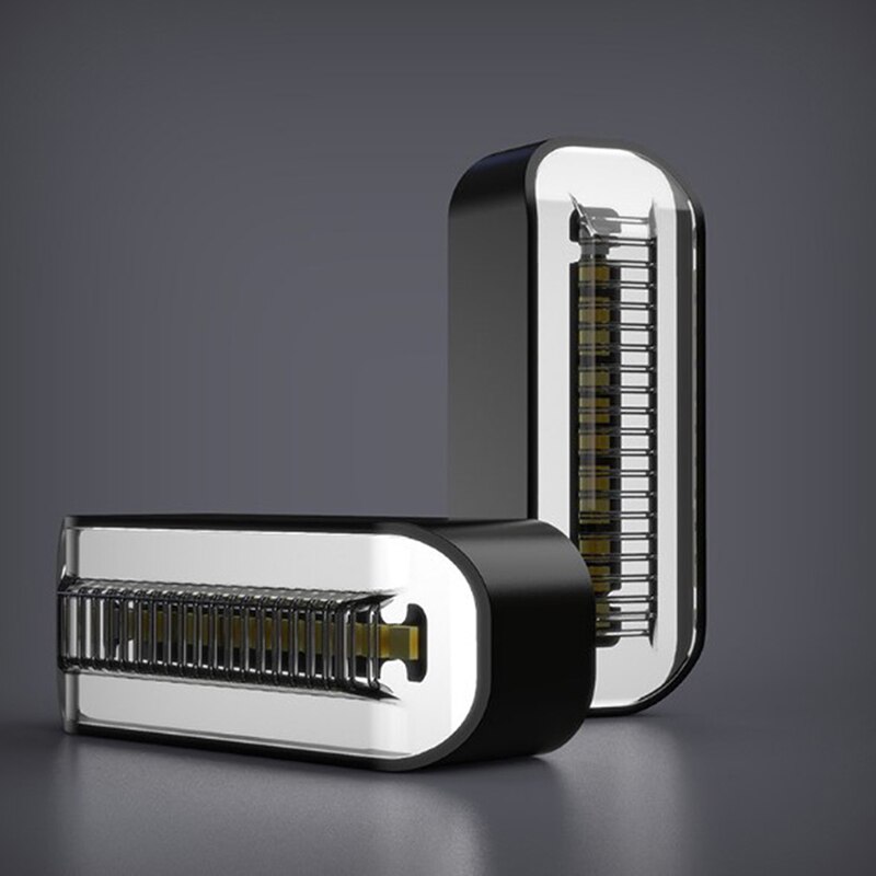 2Pcs Led Motorfiets Richtingaanwijzer Stop Signalen Stromend Water Staart Lamp: White