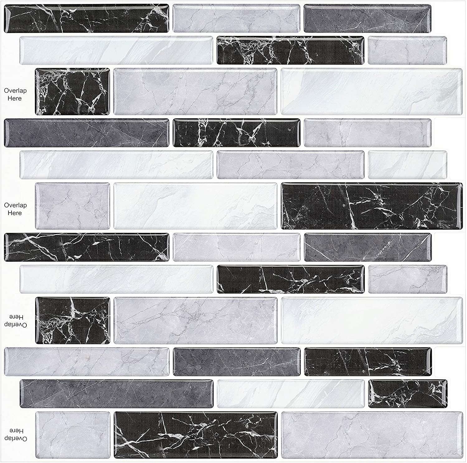 White Subway Tiles Peel and Stick Backsplash, Stick on Tiles Kitchen Backsplash: MT1033