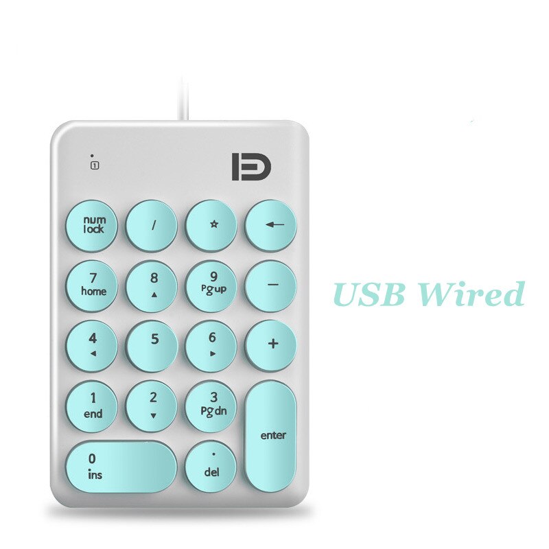 Wireless Number Keypad Accounting Keyboard ireless Digital Keyboard USB Number Pad 18 Keys Mini Numeric Keypad For Laptop PC: USB Wired Green