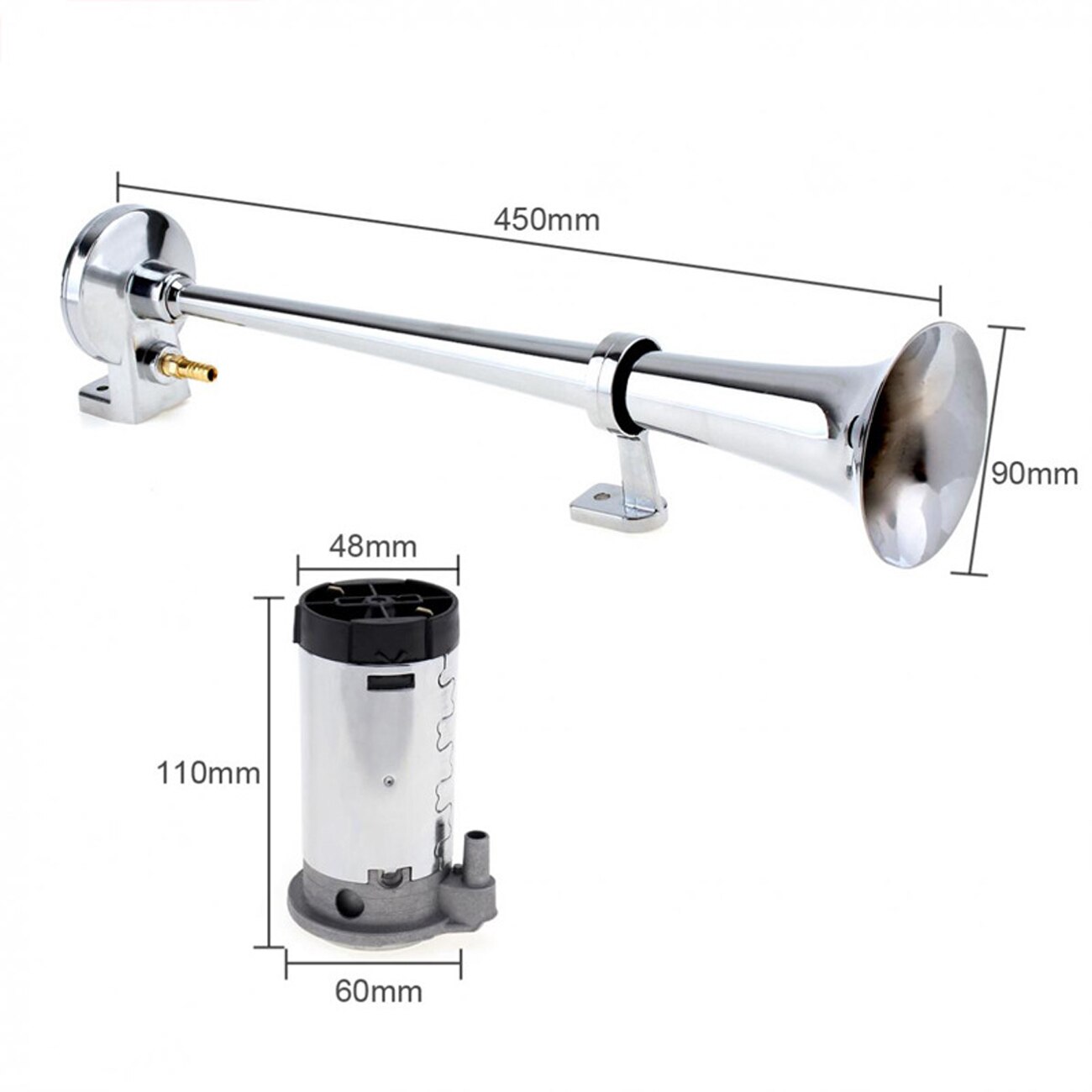 450Mm Universele 17 Inch 150DB Auto Luchthoorn Elektrische Air Control 12V /24V Gelden Truck auto Motor Boot