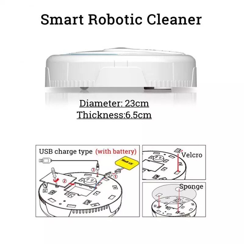 Smart Floor Cleaning Robotic Automatic Sensing Sweeping Cleaning Vacuum Cleaner Smart Electrostatic Cleaning Sweeper Robot