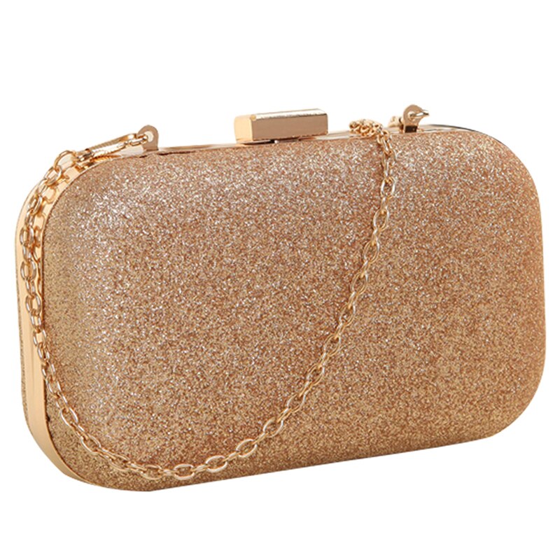 PU leather Women's mini evening bag clutch banquet bag girls shoulder bag Messenger bag, Gold: Default Title