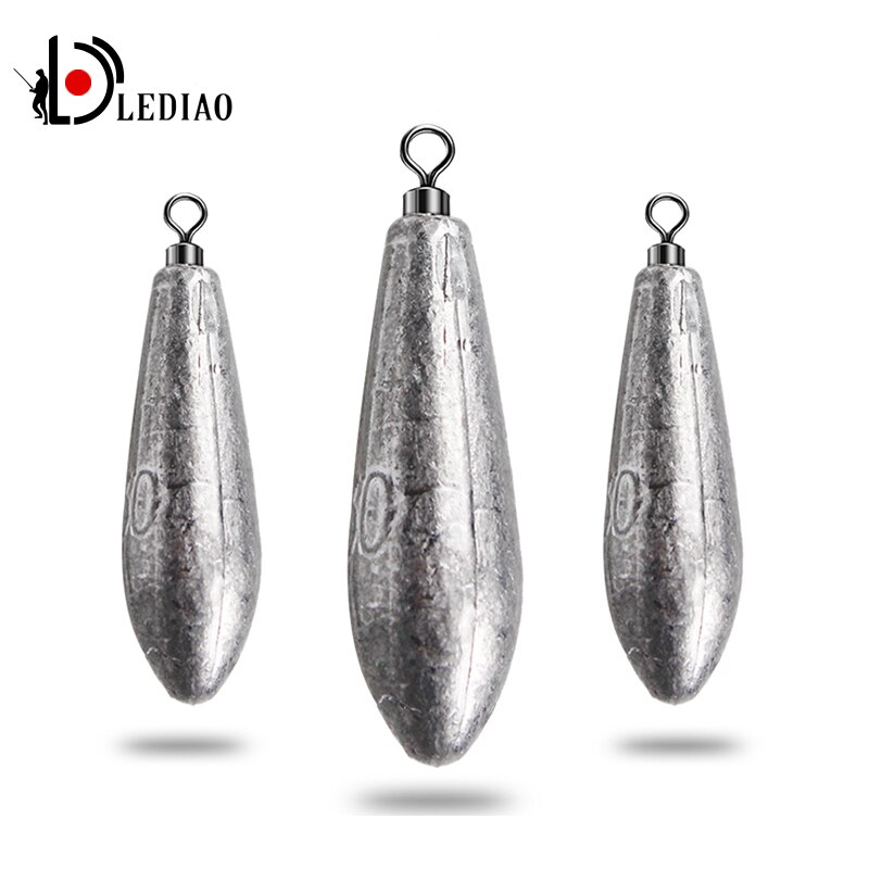 LEDIAO, plomos de pesca de gota de agua, eslabones de peso de plomo, División ovalada, tiro, olivo, pesca, plomo, señuelos, herramientas de tamaño 10g-100g