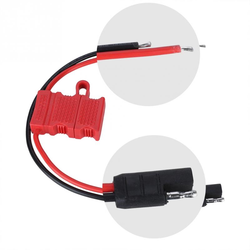 Strømkabelledning med sikring til motorola mobilradio  gm300/gm3188/gm3688 sort + rød