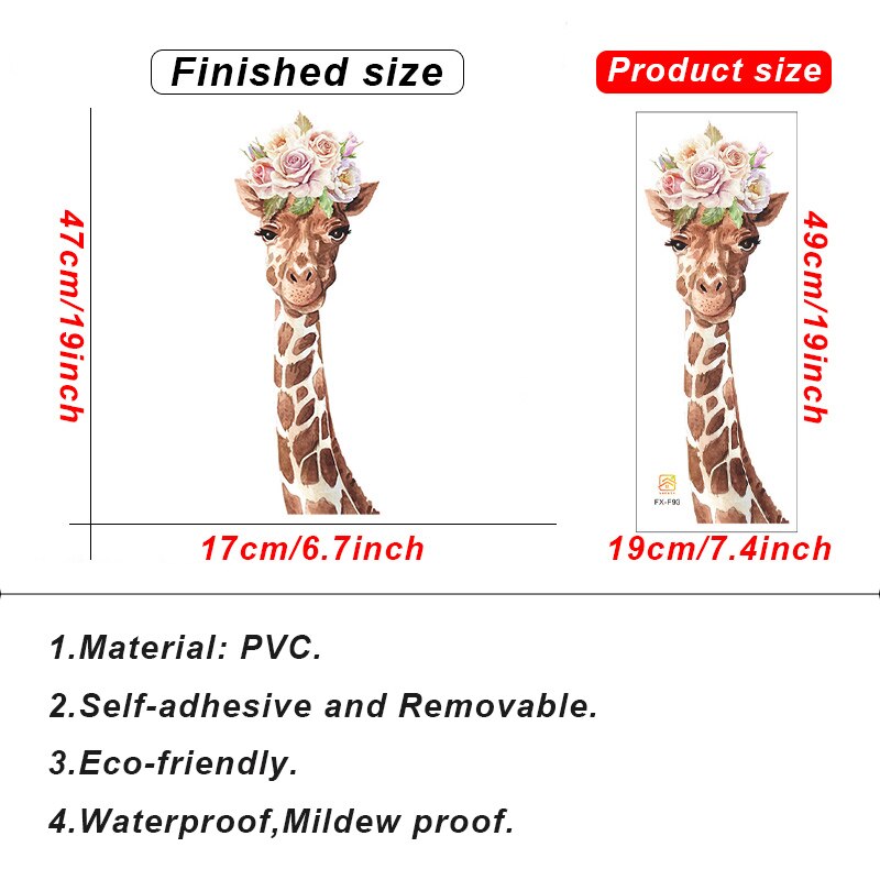 Lovely Giraffe Removable Wall Stickers Home PVC Decals Mural for Nursery Kids Baby Bedroom Living Room Wallpaper Decor: a