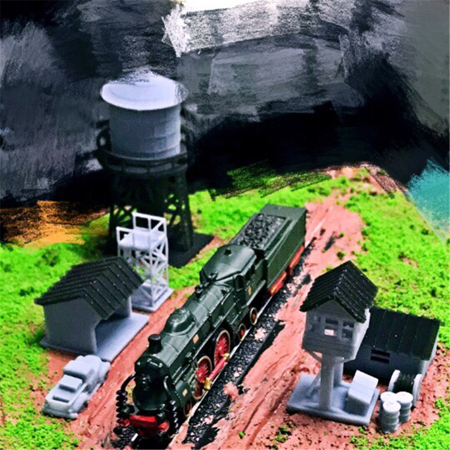 Train Railway Model Scene N Scale Ratio 1:150 Water Tower For N Train Layout Building