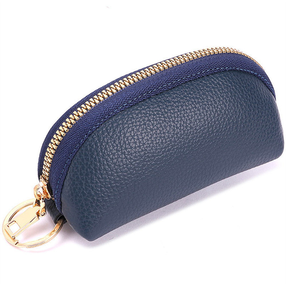 Bolsa organizadora de cuero suave para hombres y mujeres, cartera para llaves de coche, llavero de casa, funda para llaves con cremallera, Mini bolsa para tarjetas