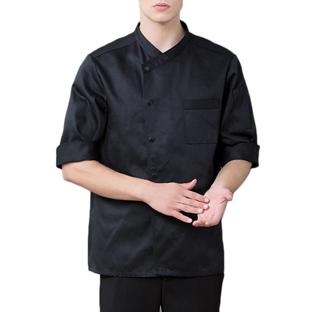 3/4 Sleeve Chef's Coat Jacket Kitchen Cook Coat Uniforms Unisex