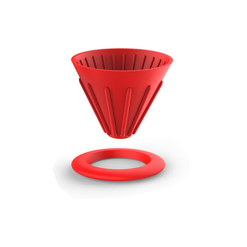 Filtre à café en Gel de silice réutilisable Dolce Gusto, dosettes pliables, couleur sucre, entonnoir à café pour Barista: Red