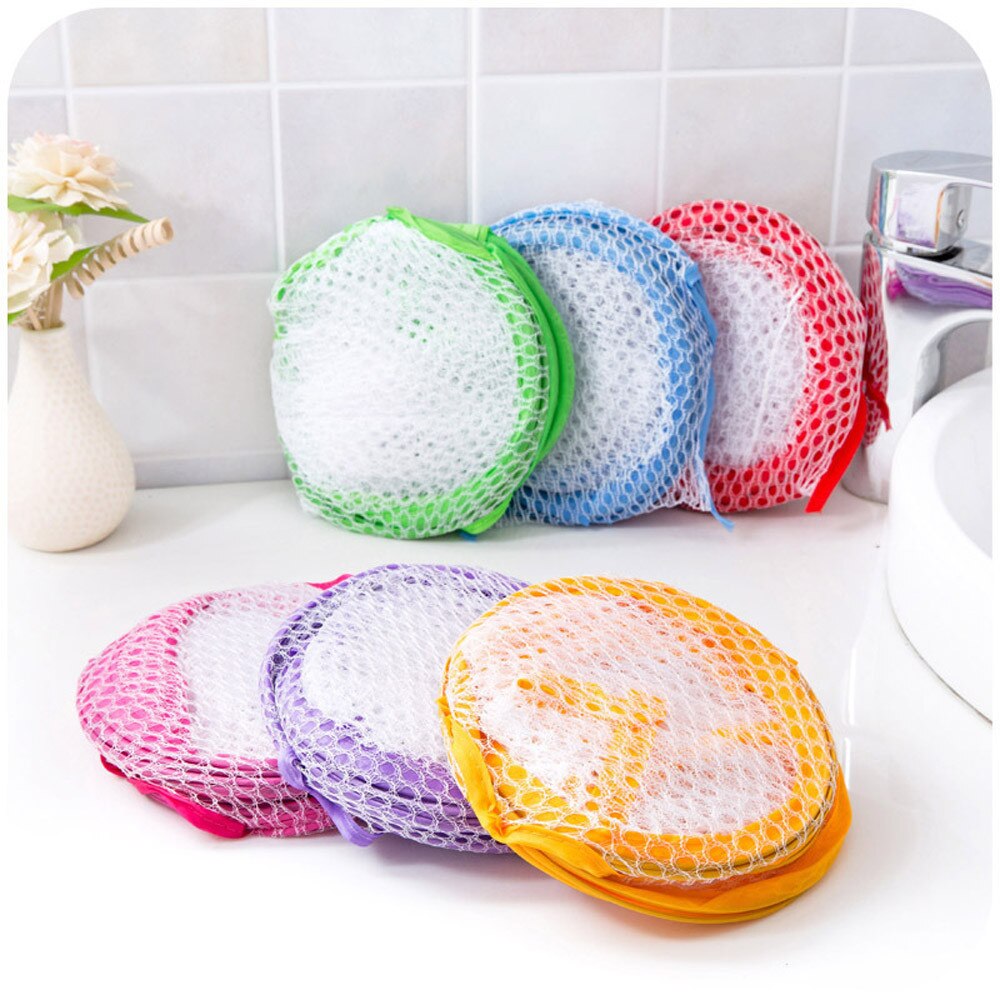 Laundry Bag Mesh Washing Foldable Laundry Basket Bag Bin Hamper Home Bathroom Storage Organizer Fold-able Cloth Washing Bag #25