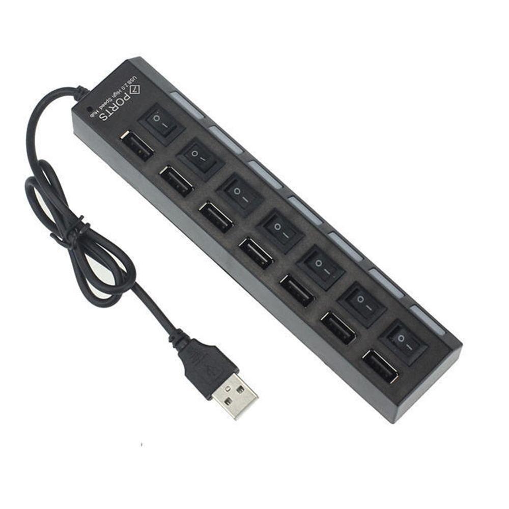 Plug-in usb 2.0 multi hub adapter splitter ekspansion desktop pc bærbar: C