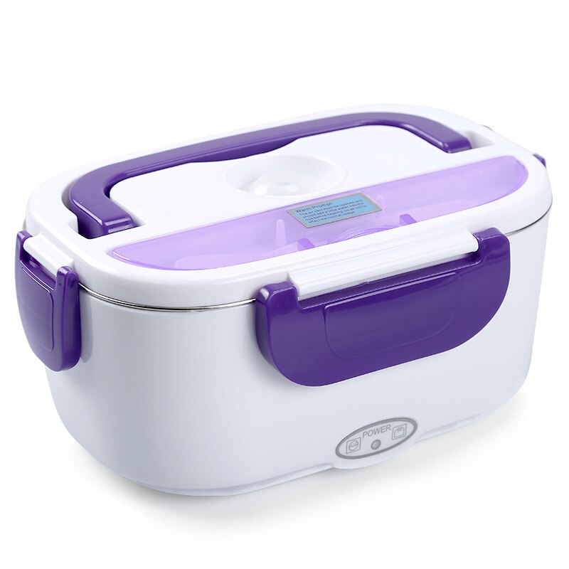 Fiambrera eléctrica de 220V de acero inoxidable con calefacción, contenedor eléctrico de alimentos para el hogar y el coche, caja de arroz de doble uso, calentador de alimentos: B