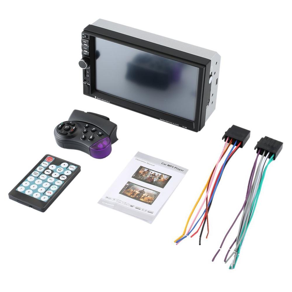 7 tommer dobbelt 7018b 2 din bil fm stereo radio  mp5 spiller touchscreen multimedieafspiller med retningskontrol