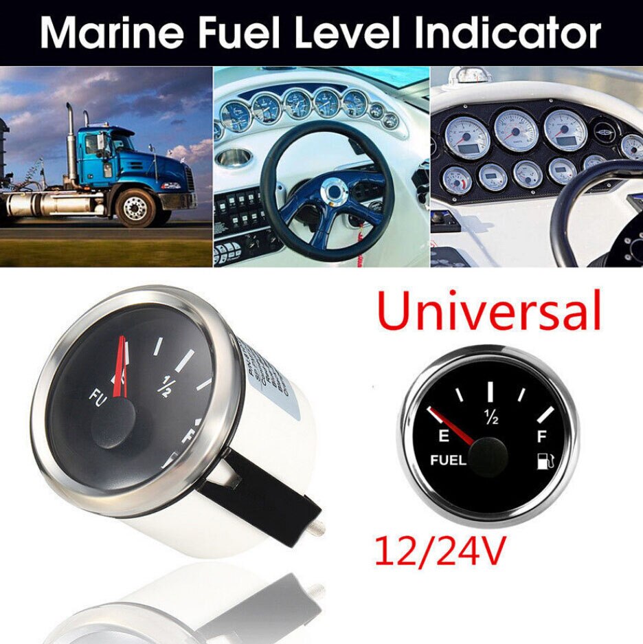 52mm Car Marine Boar Oil Fuel Level Indicator Gauge 0-240 Ohms Tank Indicator DC12/24V